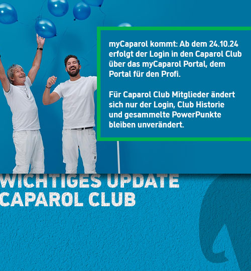 Wichtiges Update zum Caparol Club ...