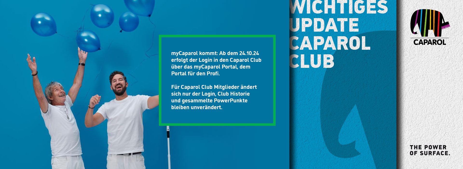 Wichtiges Update zum Caparol Club ...