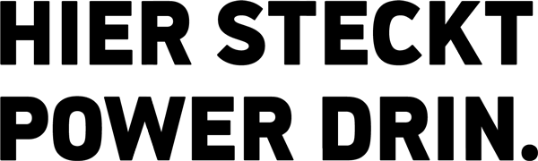 Hier steckt Power drin - versalien schwarz